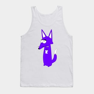 Purple cartoon wolf Tank Top